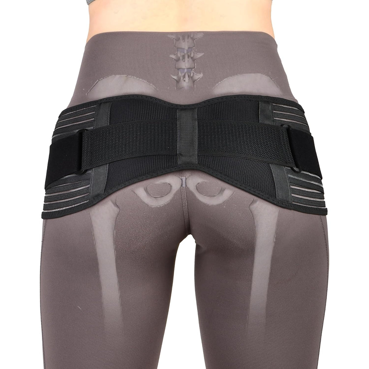 Sacroiliac SI Joint Hip Belt for Sciatica, Lower Back, Leg & Pelvic Pain Relief - Adjustable Sacroiliac Belt Support Brace for Women and Men (Black)