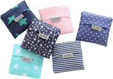 4 Pack Foldable Shopping Bags Reusable Eco-friendly Grocery Tote Bags Shopper Bag Folding into Attached Pouch (Random color)