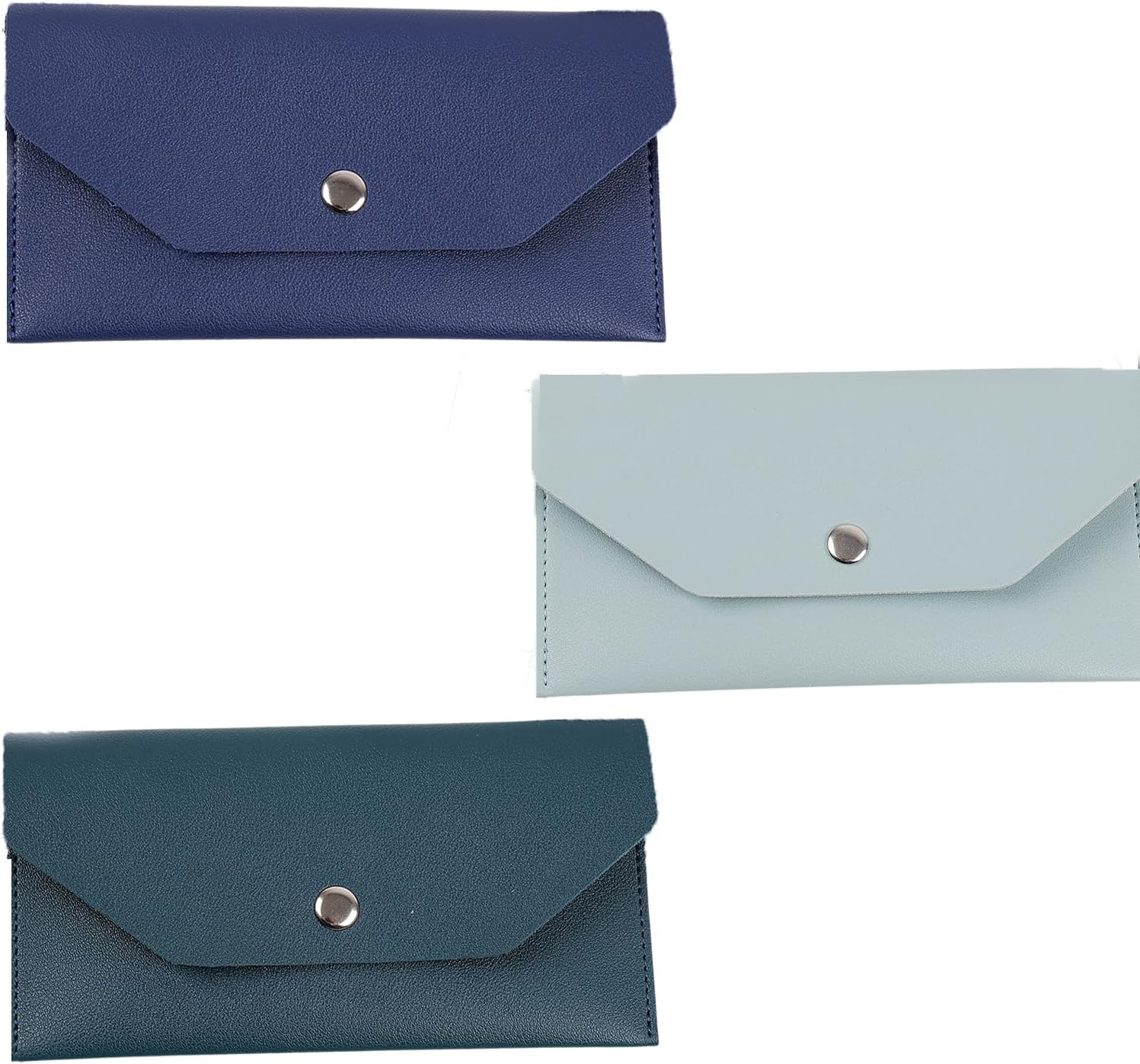 3PCS Leather Cash Envelope Wallet, Reusable Cash Envelope Wallet for Travel and Budgeting