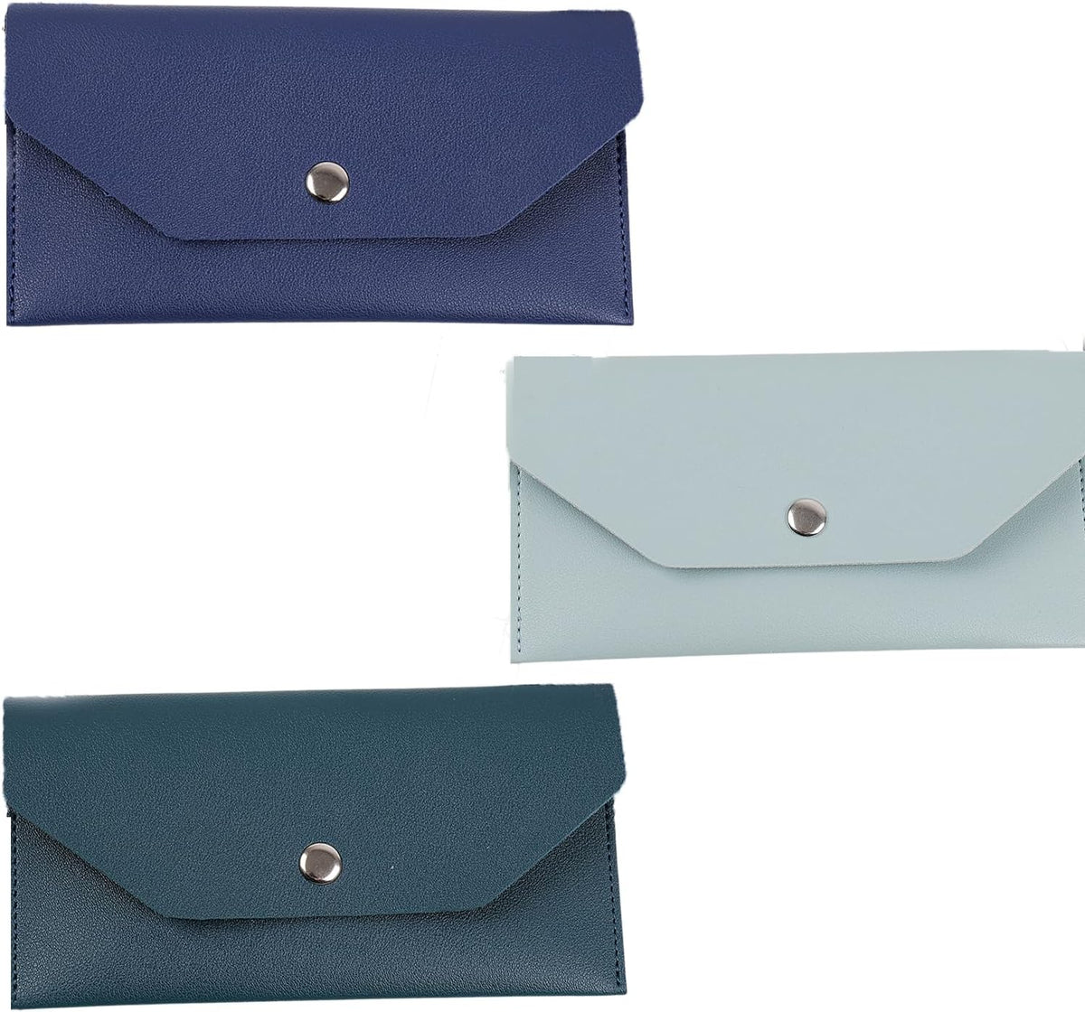 3PCS Leather Cash Envelope Wallet, Reusable Cash Envelope Wallet for Travel and Budgeting