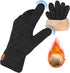 Winter Thermal Gloves Men Women, Thick Knited Touch Screen Gloves Warm Fleece Lined Gloves for Driving Running