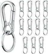 12 PCS Keychain Clip, Keychain Ring, Metal Keychain Holder Organizer for Car Keys, Keychain Carabiner for Men and Women