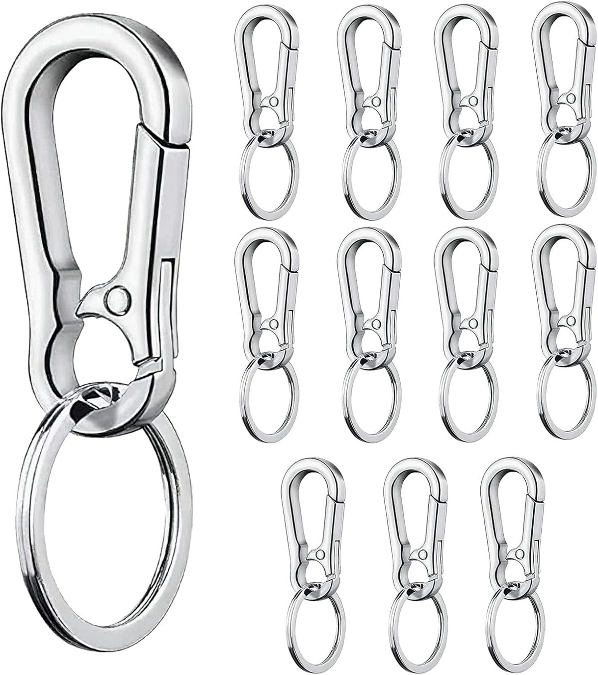12 PCS Keychain Clip, Keychain Ring, Metal Keychain Holder Organizer for Car Keys, Keychain Carabiner for Men and Women