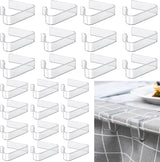 Table Cloth Clips, 24PCS Plastic Transparent Picnic Tablecloth Clips Large Windproof for Christmas Home Wedding Party Indoor Outdoor Camping(2 Sizes)