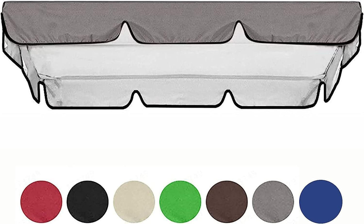 Porch Swing Canopy, Outdoor Swing Cover Replacement Canopy, Swing Canopy Cover Replacement 420D, Top for Porch Patio Garden Pool Seat(Grey,65x45x6inch)