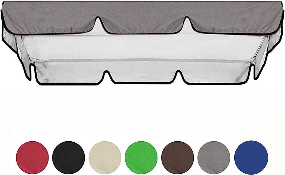 Porch Swing Canopy, Outdoor Swing Cover Replacement Canopy, Swing Canopy Cover Replacement 420D, Top for Porch Patio Garden Pool Seat(Grey,65x45x6inch)