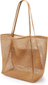Oversized Beach Tote Bag, Semi Mesh Tote Bag Foldable MAX 35L Laundry Tote Bag For Beach Picnic Laundry Vacation