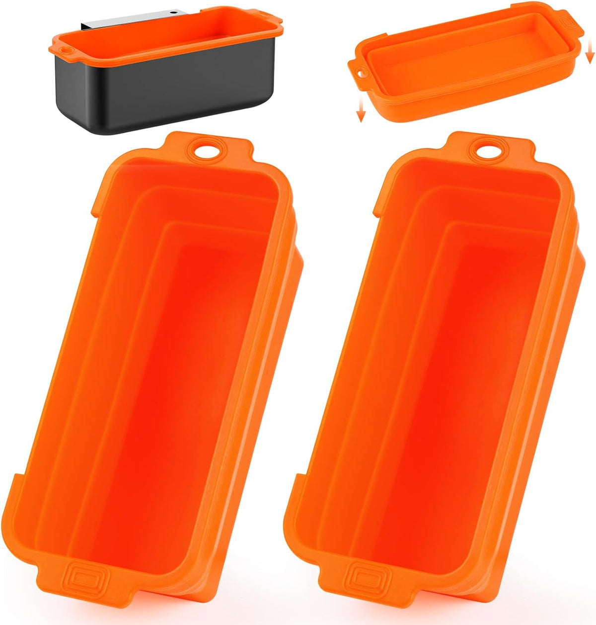 Silicone Grease Cup Liners 2-Pack: Blackstone Griddle Accessories - Reusable Foldable Drip Pan Liners for 17"/28"/36" Blackstone Griddle BBQ Grease Catcher Cup Protection（Orange