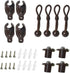 Replacement Shade Parts Bungee End Cap Kit for Exterior Cordless Roller Shades Outdoor Blinds（ 2 Sets）(Brown)