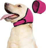 Waterproof Dog Ear Covers for Grooming, Bathing,Swimming, Pet Calming Hoodie Dog Ear Muffs Noise Protection for Blow Drying Sleep Help Headband (Pink，M)
