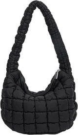 Quilted Tote Bag for Women Puffer Bag Lightweight Padding Shoulder Bag Hobo Bag Satchel Handbag Cloud Bag with Zip 2023