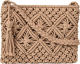 Boho Crossbody Handbag Summer Beach Shoulder Handbag Boho Envelope Clutch Crochet Handmade Purse Tassel