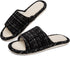 Linen Open Toe Slippers, Soft and Silent Home Slippers for Couples, Casual Comfortable Breathable non-slip Indoor and Outdoor Slippers Men/Women