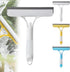 Recyclable Silicone Window Squeegee Kit, 3 in 1 Window Cleaning Scraper, Squeegee and Scrubber with Spray, Window Cleaning Scrapersqueegee, for Car, Home, Kitchen (White-1pcs)