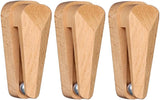 Self Adhesive Beech Wood Towel Clips with Unique Gravity Carbon Steel Ball Multifunctional No Drilling Wall Mount Towel Holder for Cupboards Kitchen Bedroom