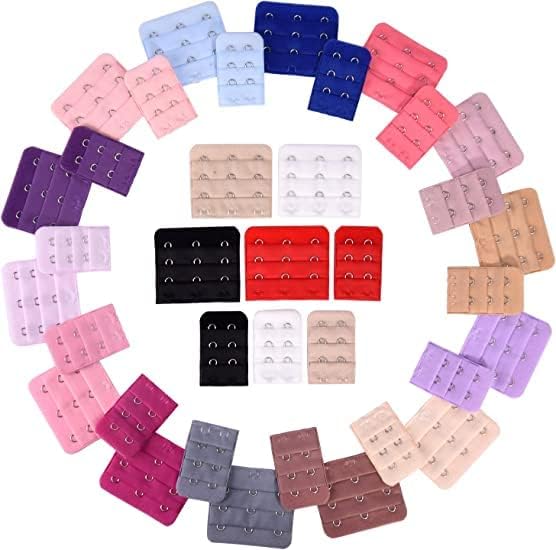 36 Pieces Bra Extenders, 2 & 3 Hooks, Brassiere Extension Hooks for Women, Soft Cotton, Practical & Cozy, Women's Assistant, Extend Bras, Extra Space & Comfort