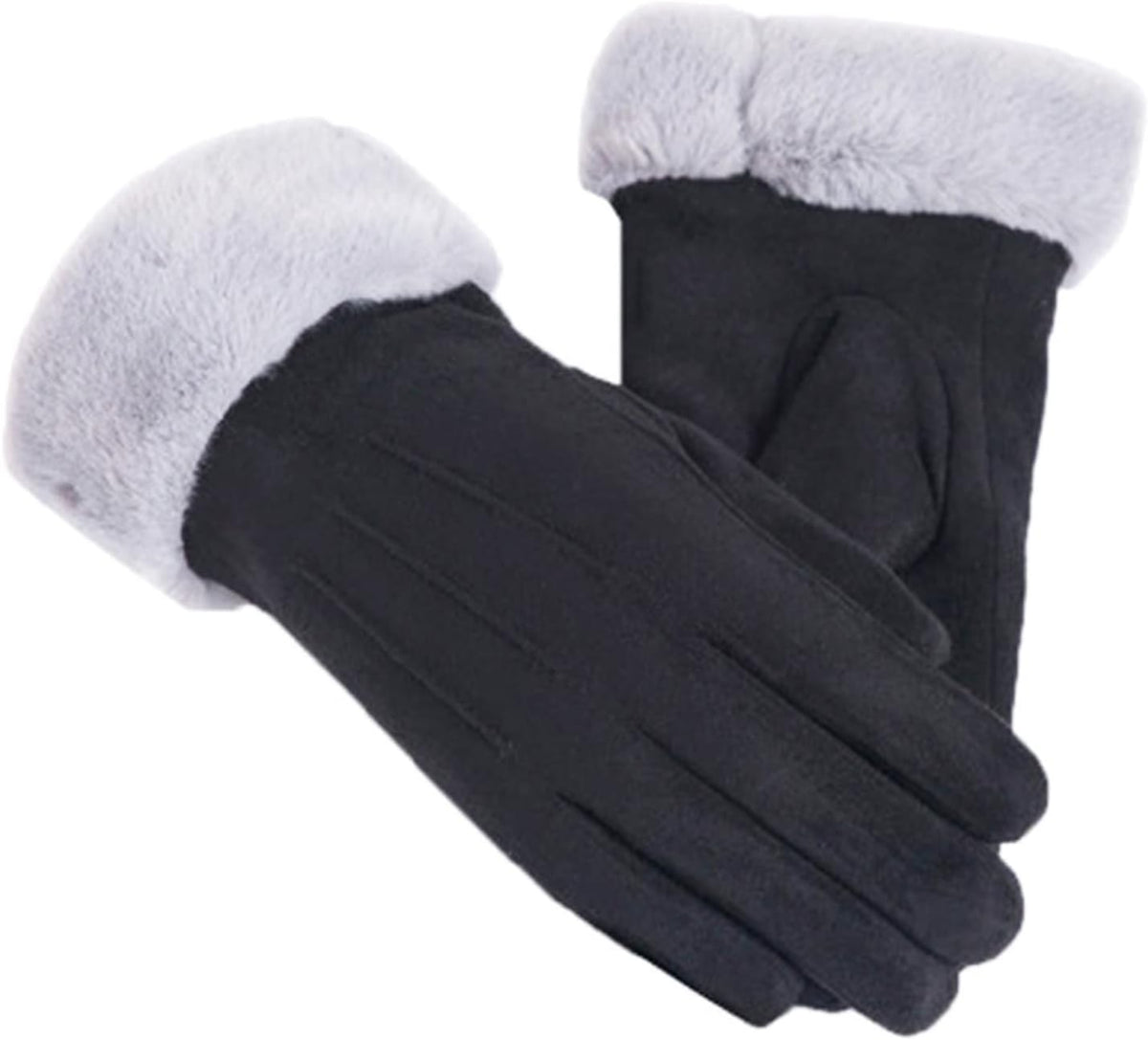 Winter Touch Screen with Soft Velvet Lining, Stylish Faux Suede Leather & Polyester Design for Women