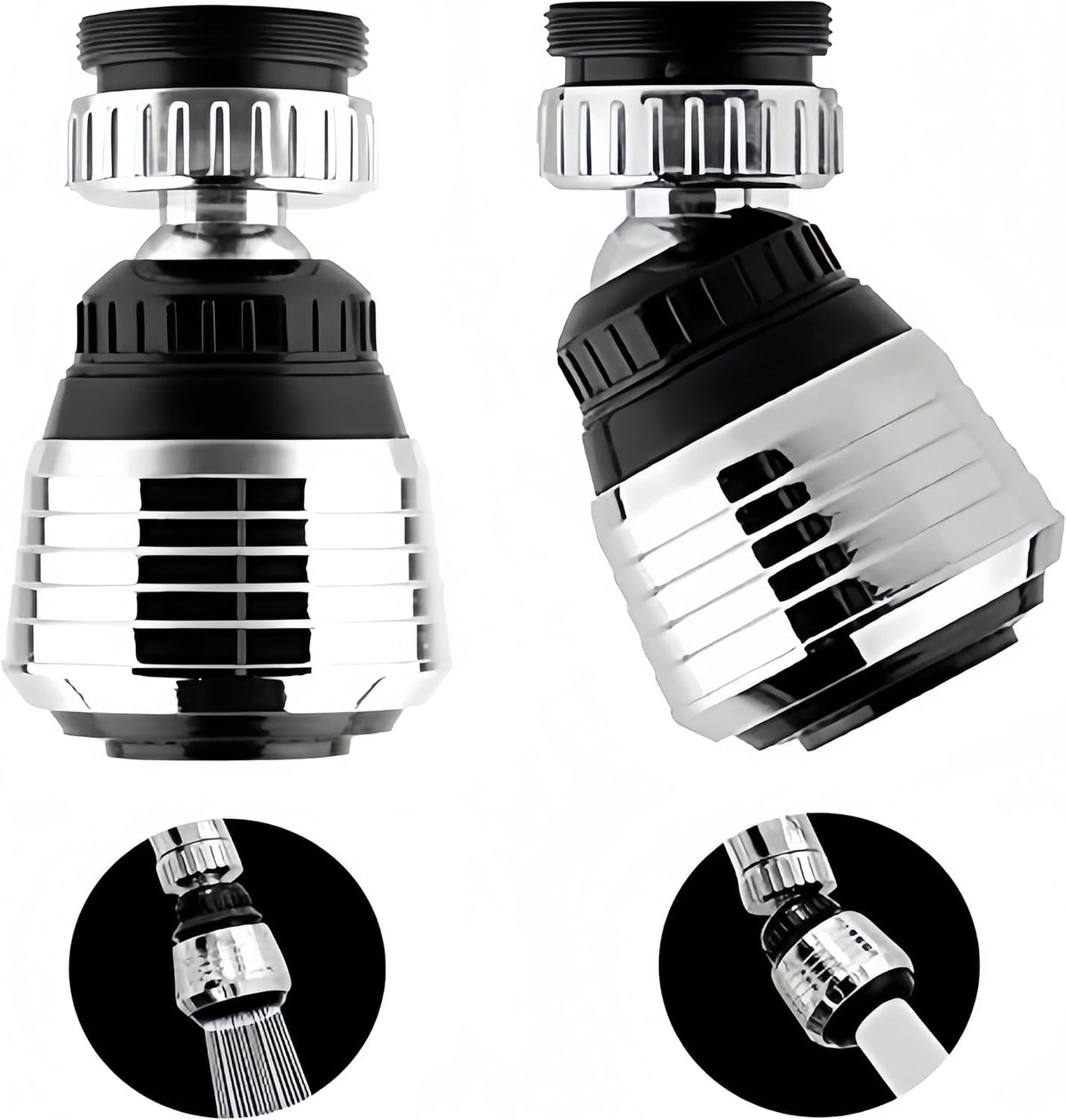 2PCS 360 Degree Swivel Faucet Aerator Deluxe Water Saving Faucet Sprayer Water Saving Bubbler Pressurized Faucet Filter Kitchen Accessories (360 Degree, Count, 2)