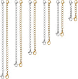12 PCS Necklace Extenders - Stainless Steel Necklace Extension Chain for Jewelry, Bracelets & Anklets (6 Gold & 6 Silver, 1"-6" Lengths)