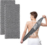 Extra Long Exfoliating Cloth, Deep Cleaning Exfoliating Towel, Reusable Exfoliating Body Scrubber (2 Pcs Black)