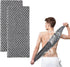Extra Long Exfoliating Cloth, Deep Cleaning Exfoliating Towel, Reusable Exfoliating Body Scrubber (2 Pcs Black)