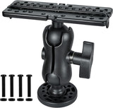 Fish Finder Mount Base, Universal 360° Rotation Ball-Mount Bracket, Nylon & Stainless Steel Electronic Holder for Marine Boat Kayak Pontoon Canoe Helix Garmin, 4*Srews, 4*Nuts