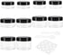 10 Pieces Small Travel Containers, 3/5/10/15/20 Gram Size for Creams, Sample With Screw Lids, 12Pcs Labels/2Pcs Mini Spatulas, Plastic Makeup (Black)