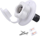 RV City Water Inlet with Check Valve, 1/2 inch BSP and G1/2 Thread RV Water Hose Connector with Dust Plug for RV Camper Trailer Marine RV City Water Connector