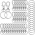 104PCS Swivel Lanyard snap Hook with Key Rings (Silver, 1.2inch(32mm))
