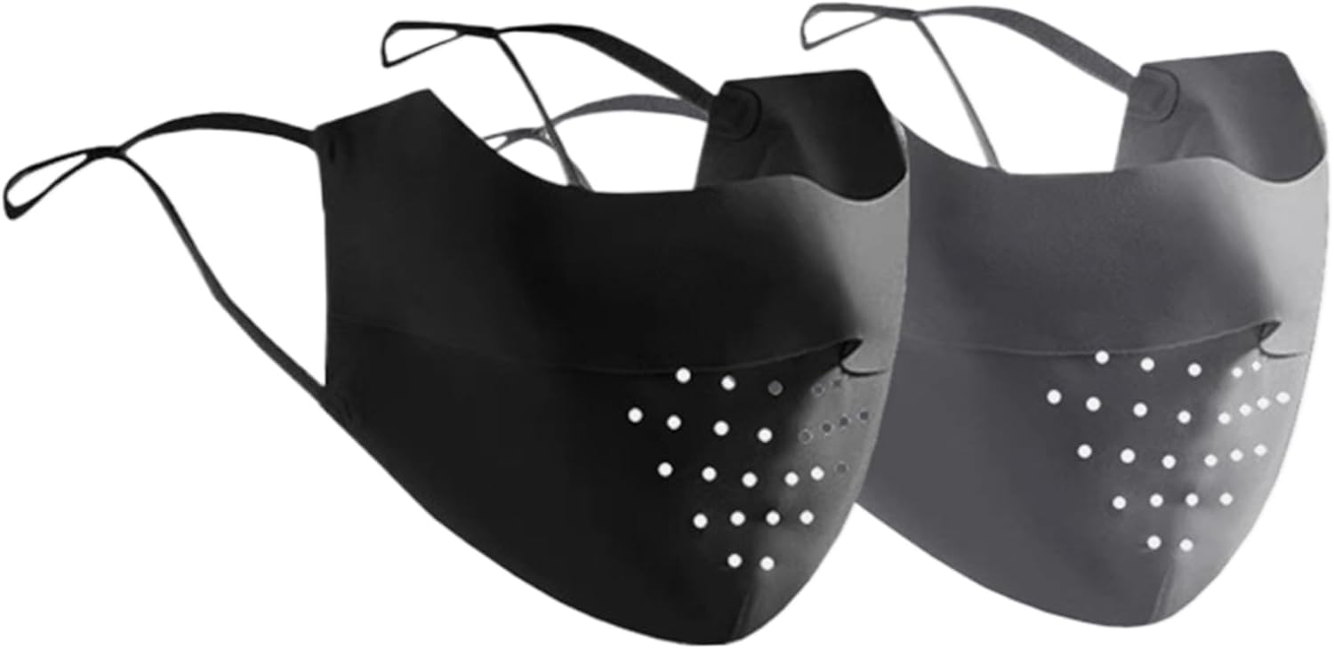 2Pcs Sun Protection Mask Breathable UV Masks UPF 50+ Face Mask for Women Reusable Soft Sunscreen Mask Washable Face Cover with Ear Hoops for Golf Cycling Sports,UV Masks
