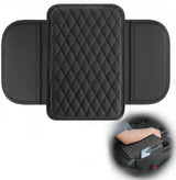 Thin Car Center Console Cover,Leather+Memory Foam Car Armrest Cover with 2 Storage Bags,Universal Car Storage Organizer Car Accessories Interior for Most Cars Trucks SUVs (Black)