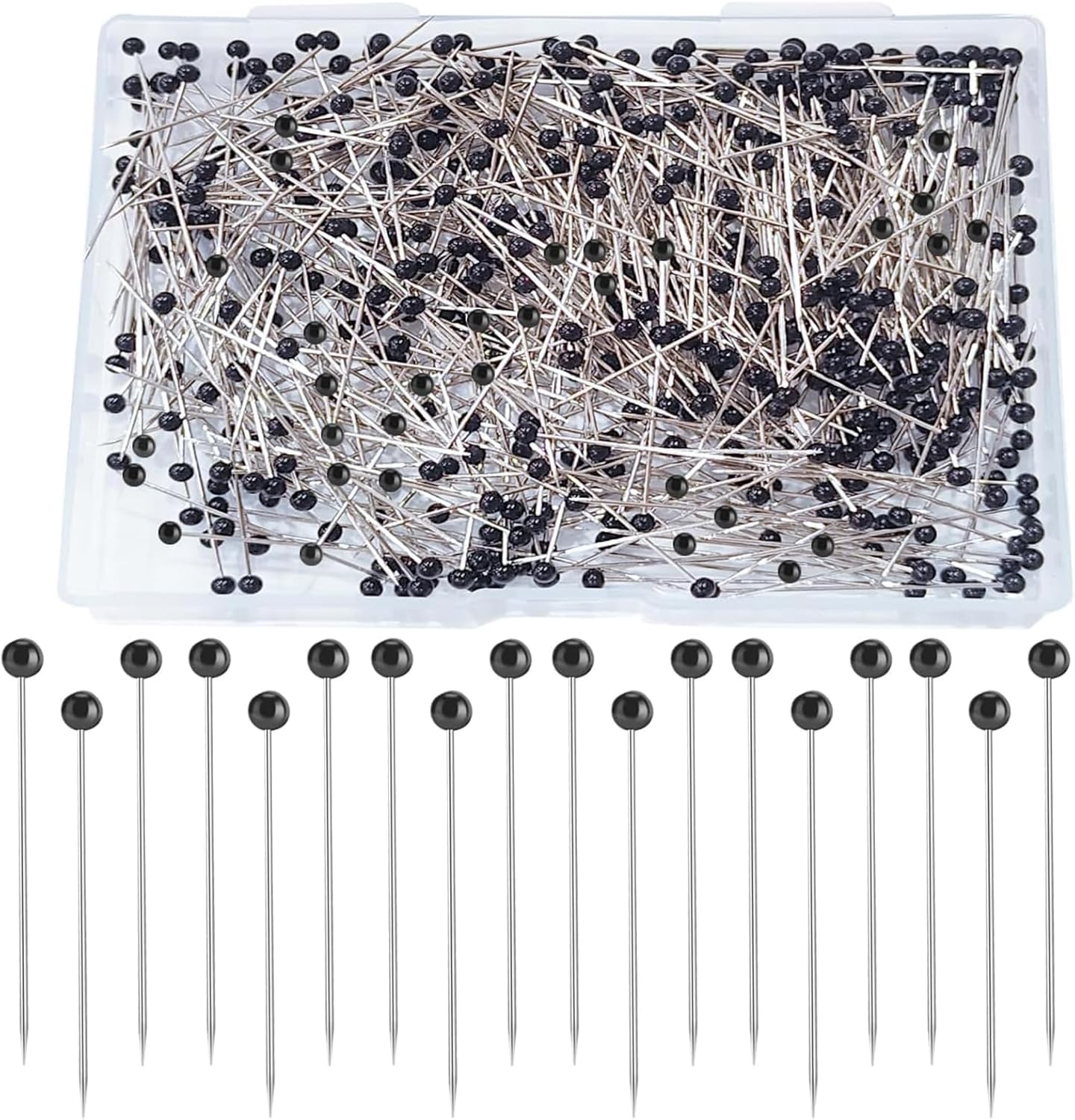 Sewing Pins for Fabric, 500Pcs 1.5 Inch Straight Pins Ball Glass Head Pins, Quilting Pins for Dressmaker, Jewelry DIY Decoration, Craft and Sewing Project by Sunenlyst