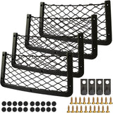 Car Campervan Storage Nets 4pcs, Elastic Van RV Mesh Storage Net Pocket with Plastic Frame, Suit for Caravan Motorhome Boat Storage Solutions