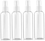 Small Spray Bottle 100ml Clear Plastic Spray Mist Bottle Refillable Travel Bottle Set for Toiletries 4PCS