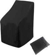 Waterproof Stacking Chair Covers for Outdoor Furniture, All-Weather Heavy-Duty 210D Oxford Fabric, Fits 25"x25"x47" Patio Chairs (Black, 1 PC)