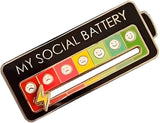 MY SOCIAL BATTERY Enamel Mood Conversion Lapel Pin Badge Funny Social Battery Indicator, 7 Days Mood, Cute, Creative Expression Pin Brooch