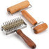 Set of 2 Pizza Dough Roller & Docker, Stainless Steel Hole Maker Puncher, Wooden Rolling Pin for Pizza, Cookie, Pie, Pastry, Bread, Crust