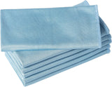 6 Pack Microfiber Glass Cleaning Cloths, Streak Free, Lint-Free and Absorbent Cloth, 16 Inch X 16 Inch, Ideal for Cleaning Mirrors, Glass, Screens, Window, Stemware, Lens (Blue)