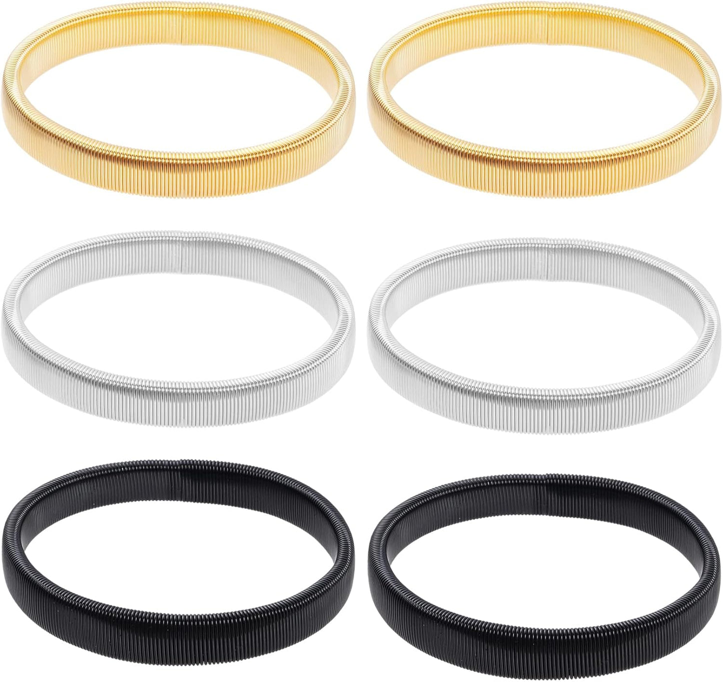 6 Pieces Shirt Sleeve Holders Stretchy Metal Armbands Anti-Slip Sleeve Garters Fixing Long Sleeves for Men and Women