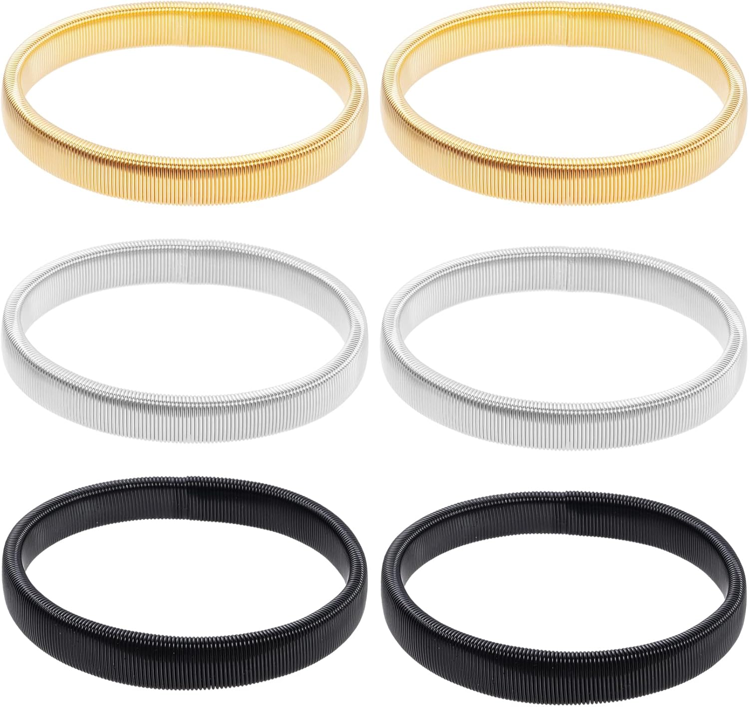 6 Pieces Shirt Sleeve Holders Stretchy Metal Armbands Anti-Slip Sleeve Garters Fixing Long Sleeves for Men and Women