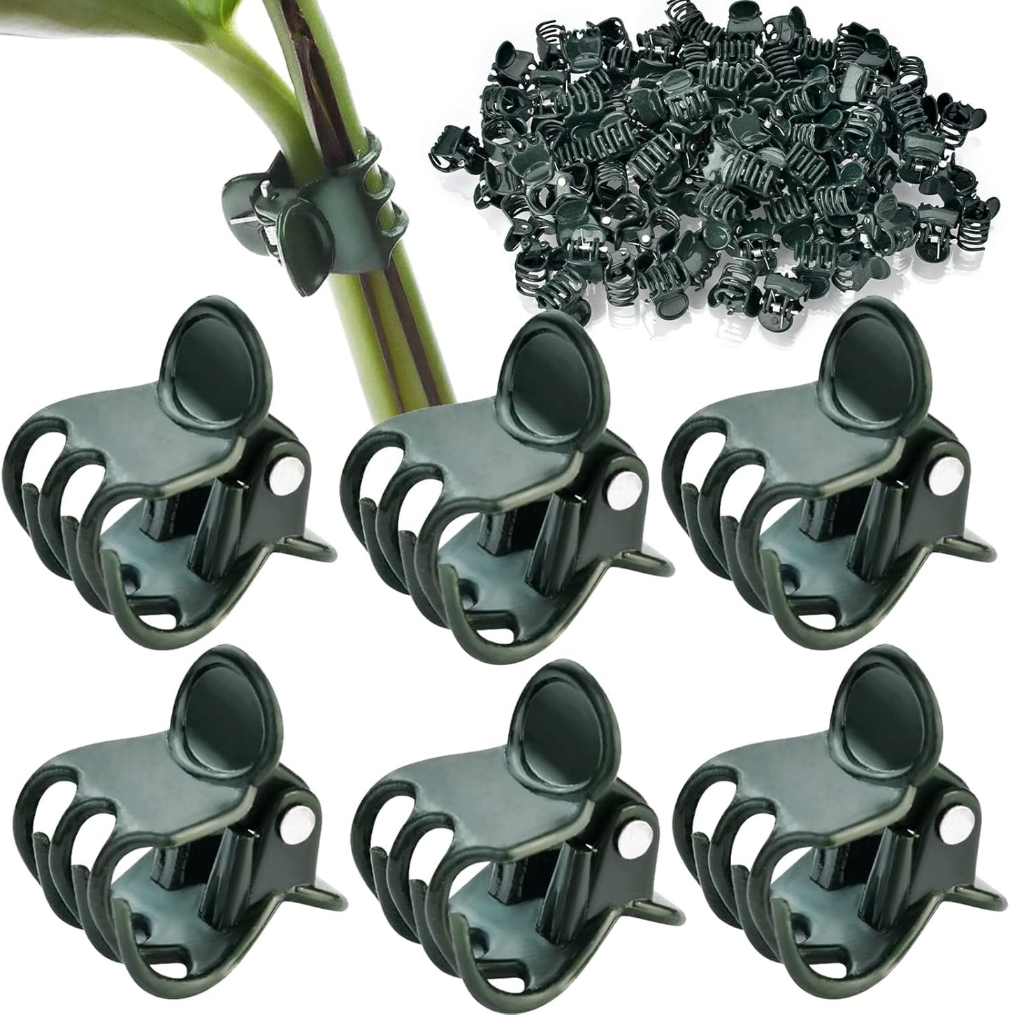 100 Pcs Plant and Orchid Support Clips for Stems, Vines, Stalks - Flower and Climbing Plant Growth Support