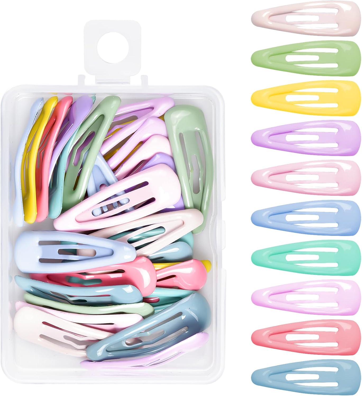 30 Pcs Baby Snap Hair Clips, 1.2 Inch Metal Mini Barrette Hair Clips, Candy Color, Baby Girl Hairpin, Toddler Hair Accessories