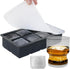 Premium Large Ice Cube Tray - Big 2-Inch Square Silicone Ice Cube Molds with Removable Lids - Food Grade, Reusable, BPA Free - Ideal for Cocktails, Whiskey, Fruit Juices and More (1-Pack)