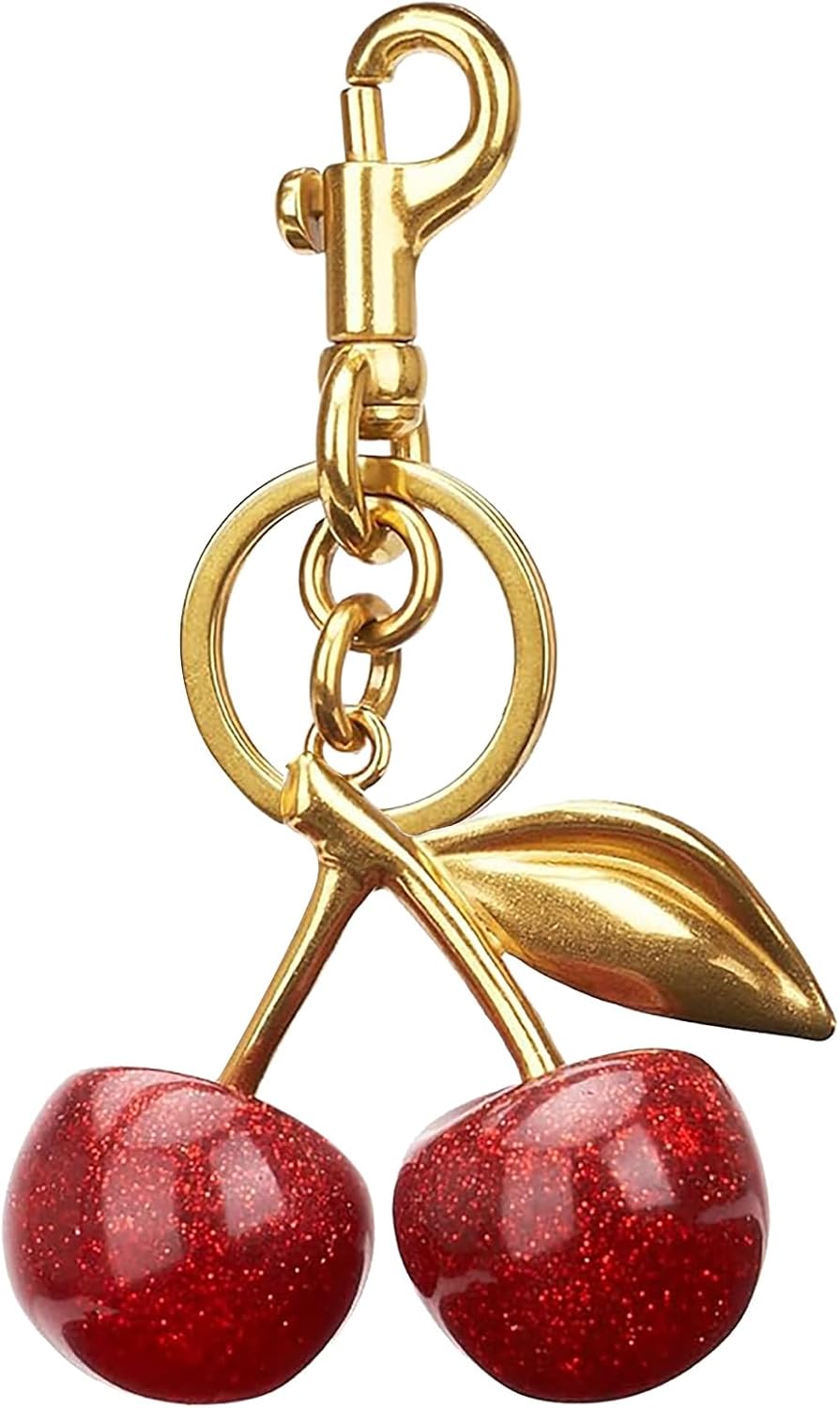 Cherry Bag Charm Purse Charms Keychain- Car Cherry Accessories keychians Gifts for Women Mom Daughter Gifts Christmas Valentine Bag Accessory Christmas