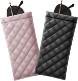 Squeeze Top Soft Sunglass Case - Pu Leather Sunglass Pouch Convenient Sunglass Travel Case 2 Pack