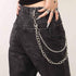 Bomine Hip Hop Pants Jean Chain Goth Punk Silver Trousers Chains Biker Heavy Thick Wallet Pocket Chains Silver Keychains Body Jewelry for Men and Women (Silver), 1 Count (Pack of 1)