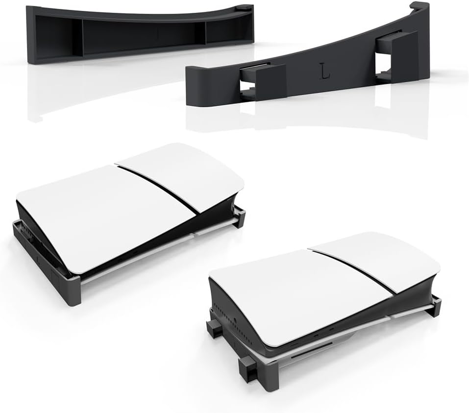 Horizontal Stand for New PS5 Slim Console, Base Holder Accessories for PS5-Slim Disc & Digital Edition Bracket (Black)