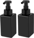 Foaming Soap Dispenser, 15oz Refillable Pump Bottle Plastic for Liquid Soap, Shampoo, Body Wash, 2 Pcs, Black