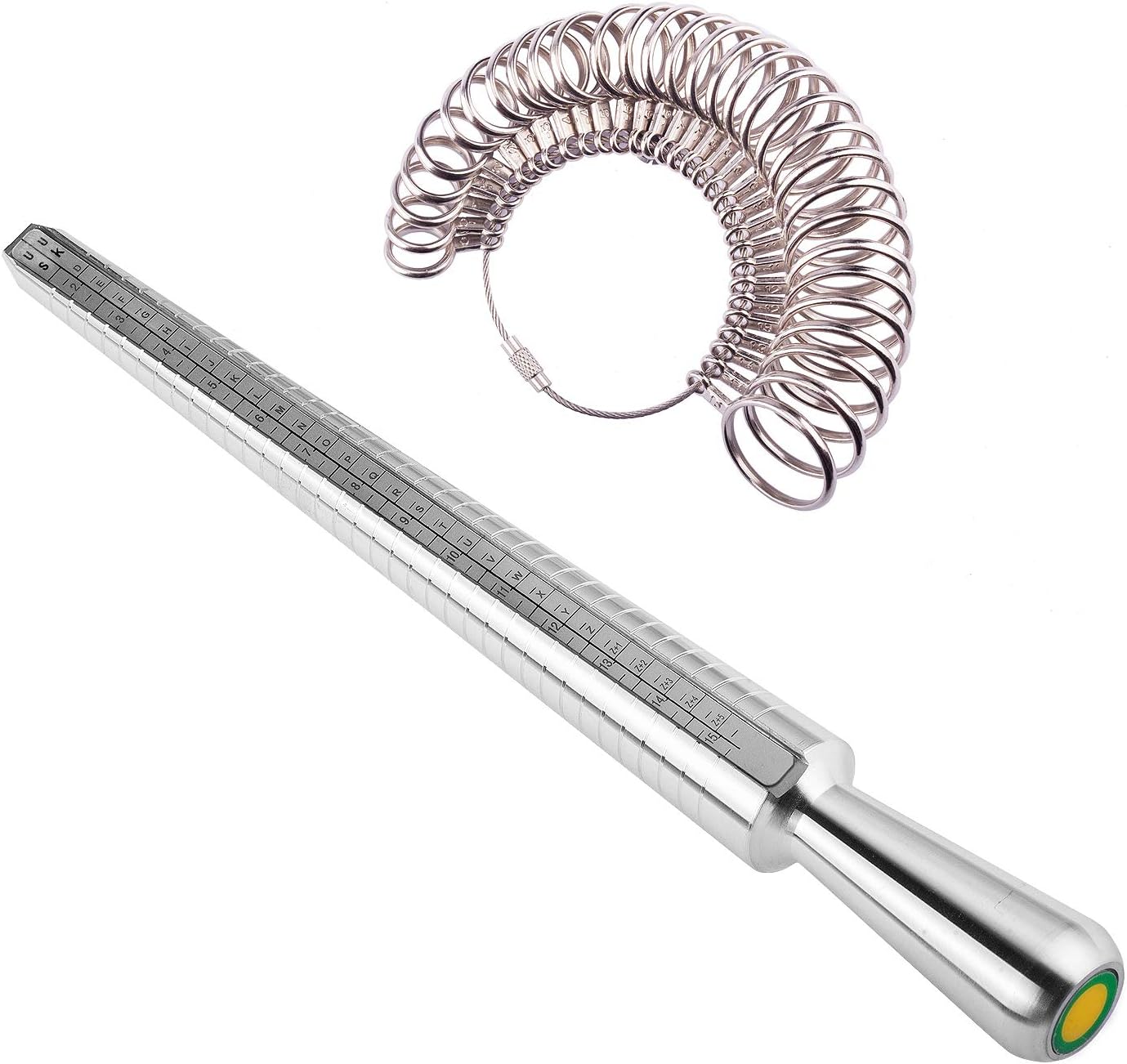 Ring Mandrel Sizer Finger Sizing Measuring Stick - Ring Sizer Guage 27 Pcs Metal Circle Models Jewellery Tool