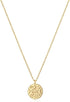 Moon Pendant Necklace 14K Gold Fill Dainty Hammered Moon Phase Gold Choker Simple Crescent Moon Full Moon Karma Circle Choker Necklace